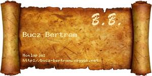 Bucz Bertram névjegykártya